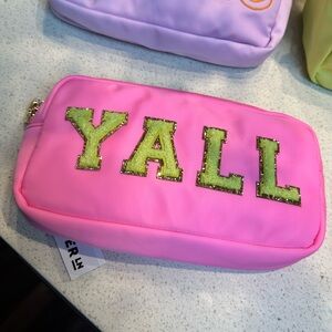 NWT SCL “yall” bubblegum small pouch